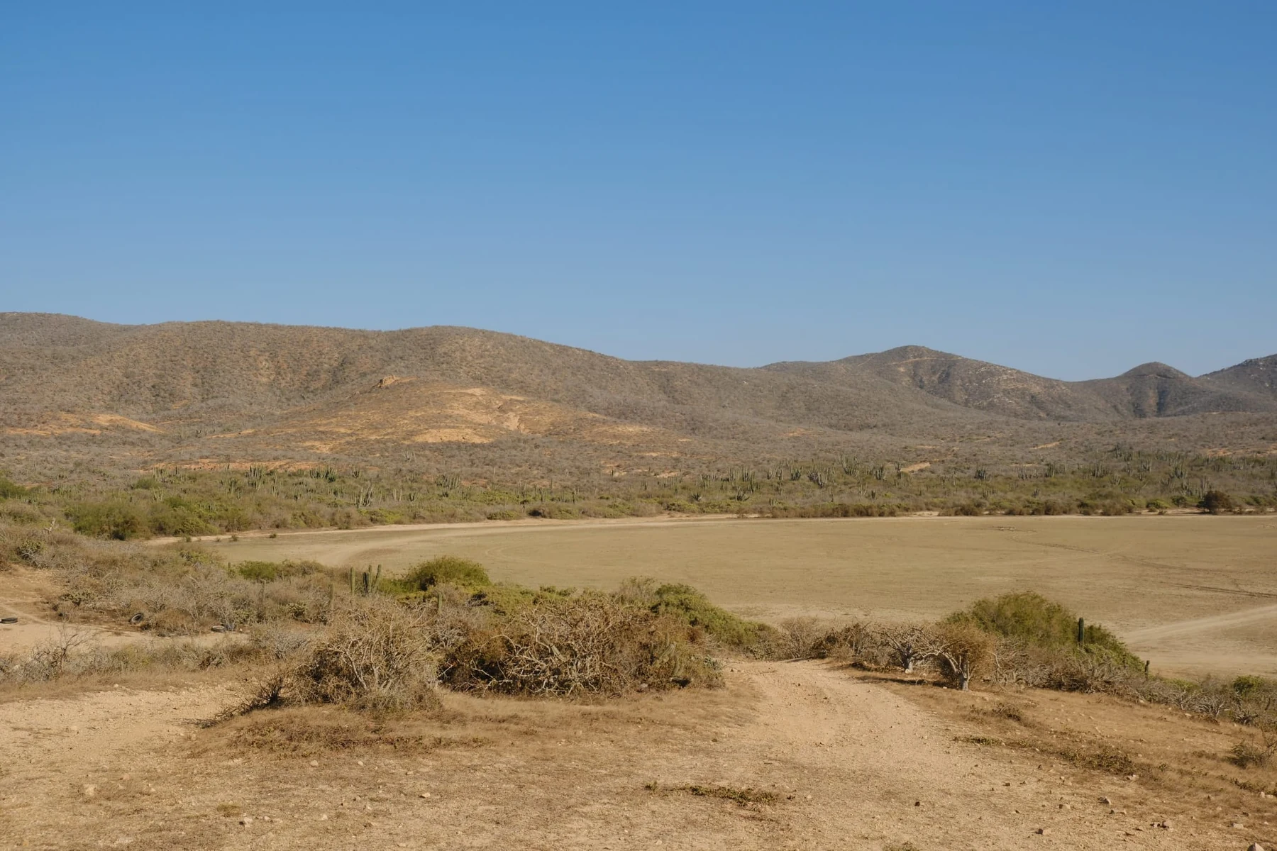 Mountain landscape and desert basin in Baja California Sur